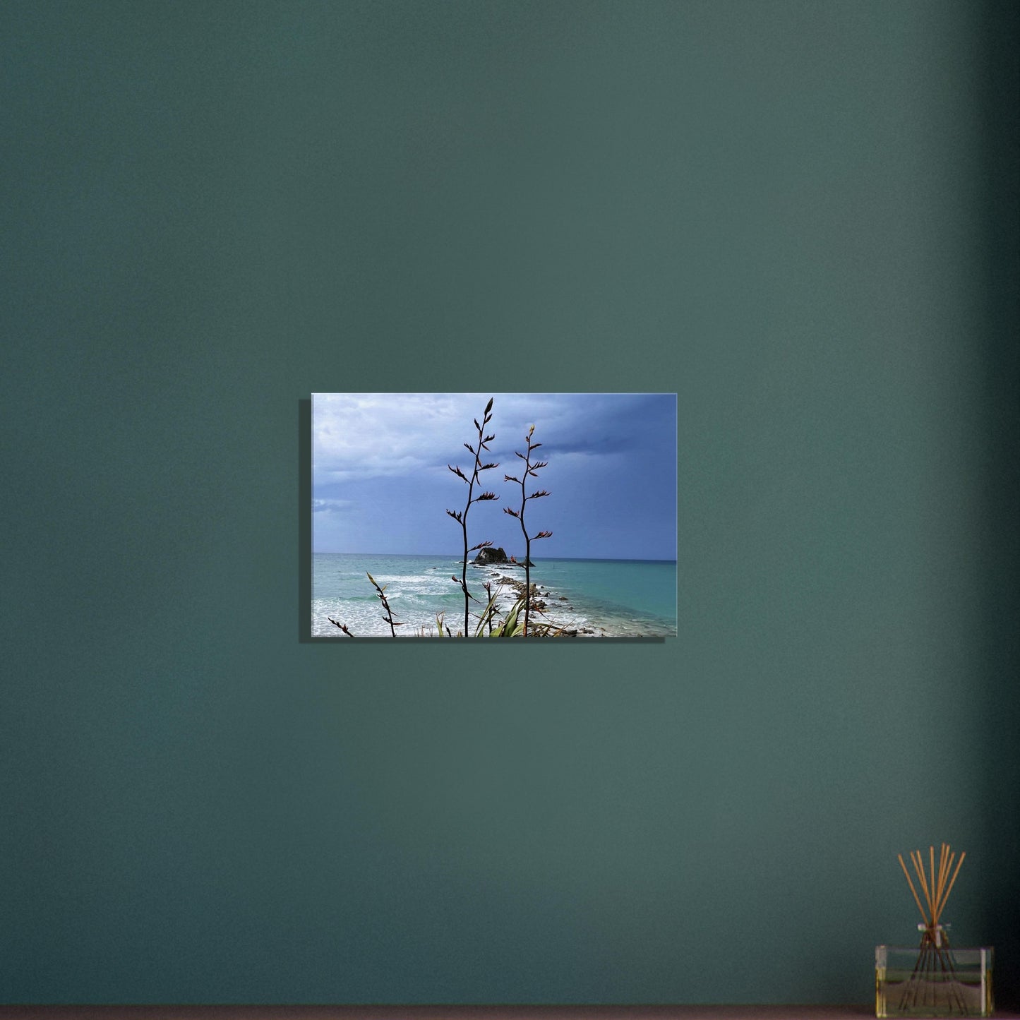 stormy nz, head rock mangawhai, sentinel rock nz, mangawhai heads surf beach nz, mangawhai heads surf beach, mangawhai nz, flax nz, flax, grey nz, moody nz, piwaka prints, piwaka prints nz,