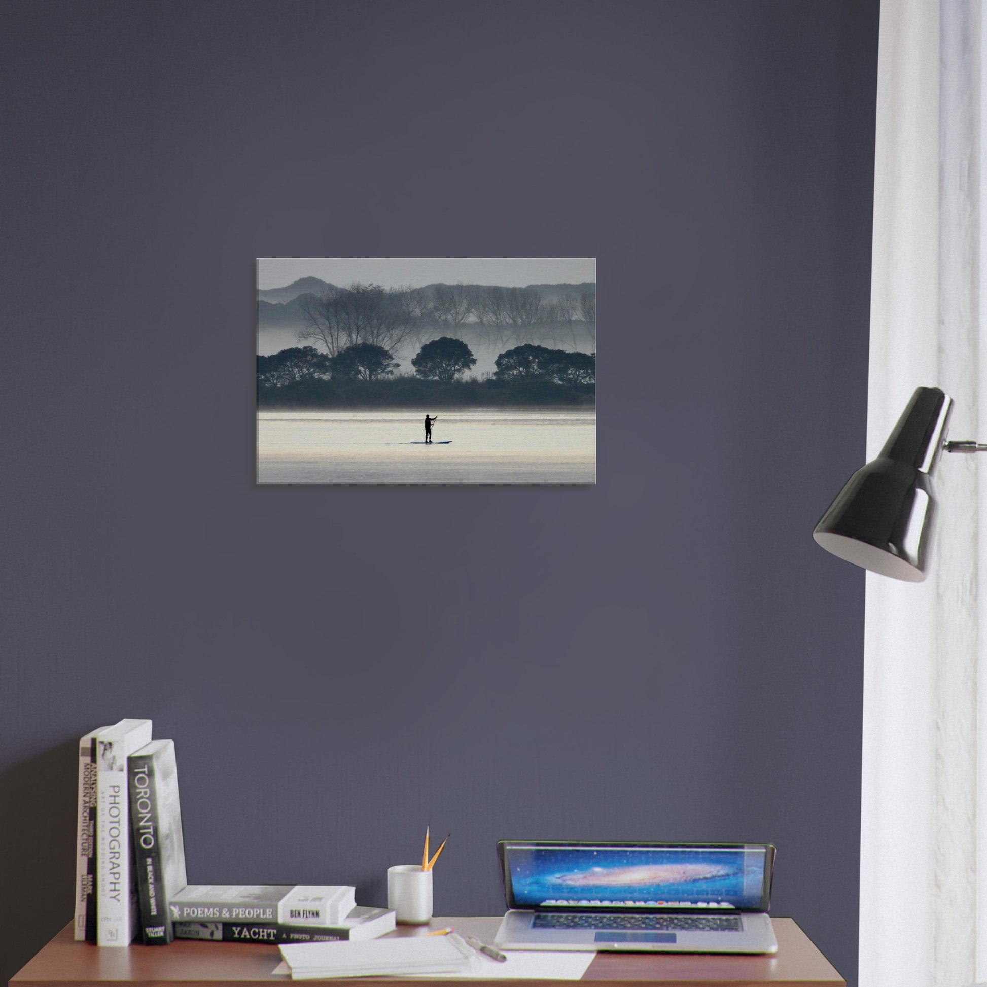 early morning nz, early morning paddle nz, sunrise paddle nz, black and white nz, paddleboarding nz, paddleboarder nz, misty morning nz, misty nz, new zealand, piwaka prints nz, piwaka prints