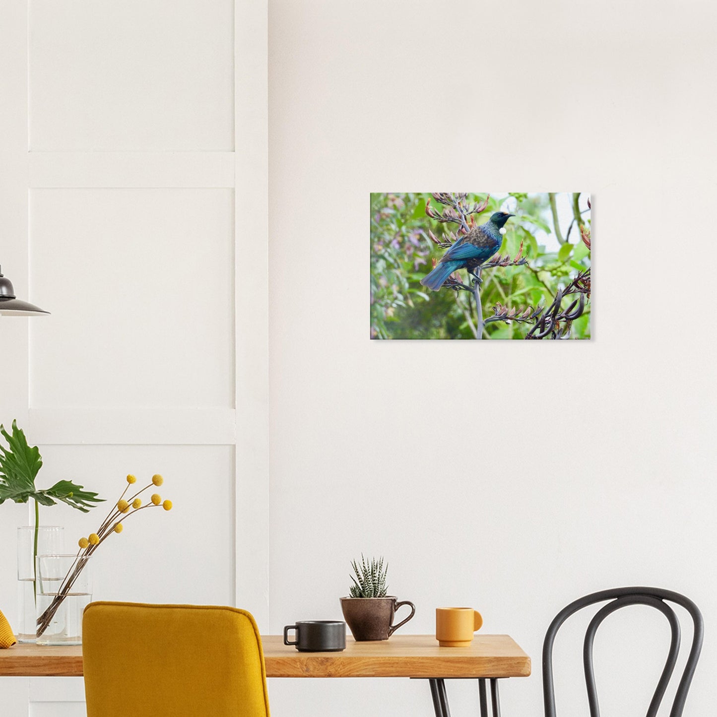 Tui nz, flax nz, blue nz, green nz, nz native bird, bird nz, nz, new zealand, piwaka prints, piwaka prints nz, canvas, canvas nz, wall art, wall art nz, tui canvas nz, tui wall art nz,