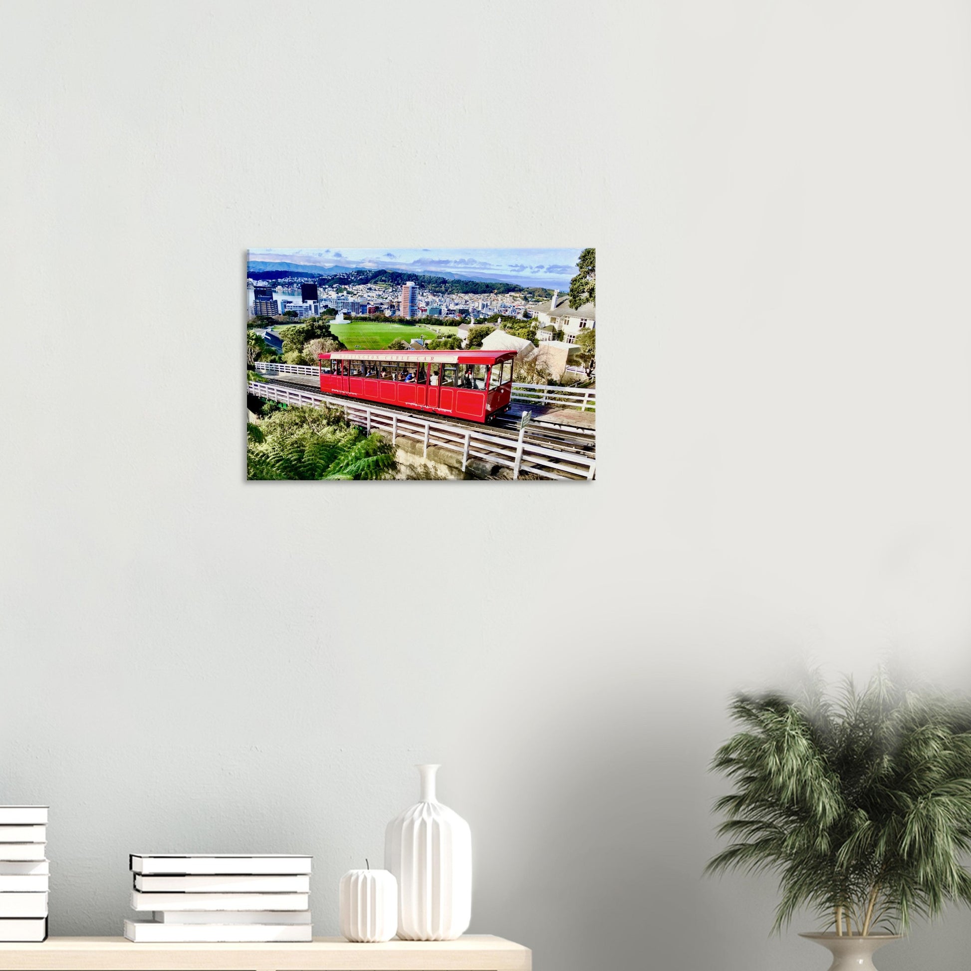 wellington nz, wellington cable car, nz cable car, capital city nz, city nz, red cable car nz, red nz, piwaka prints nz, botanical gardens nz, nz, new zealand, canvas nz, canvas art nz, art nz, wellington cable car canvas nz, wellington botanical gardens nz, piwaka prints,