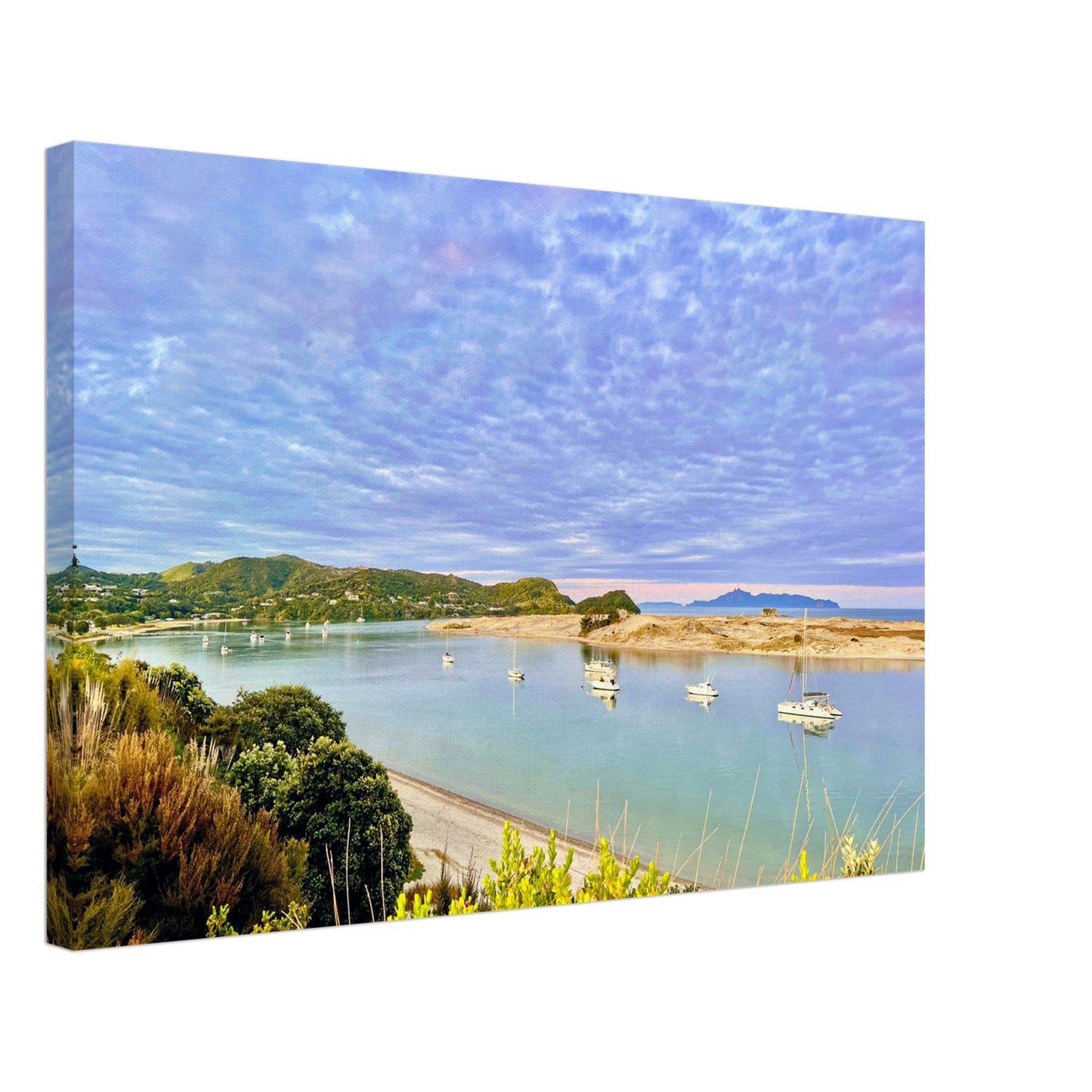 sunset nz, hen and chicken islands nz, taranga island nz, mangawhai heads nz, mangawhai heads estuary nz, piwaka prints nz, canvas nz, reflections nz, new zealand, estuary nz,