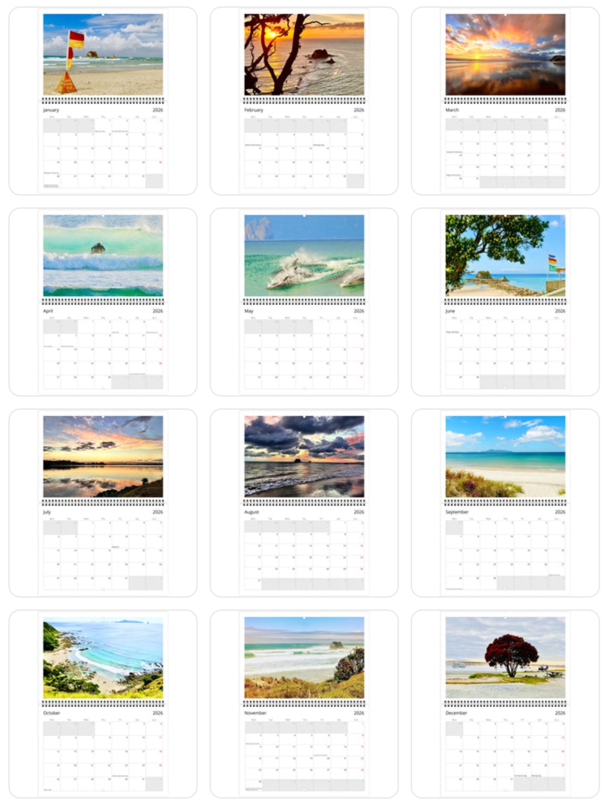 Mangawhai - New Zealand 2026 Calendar