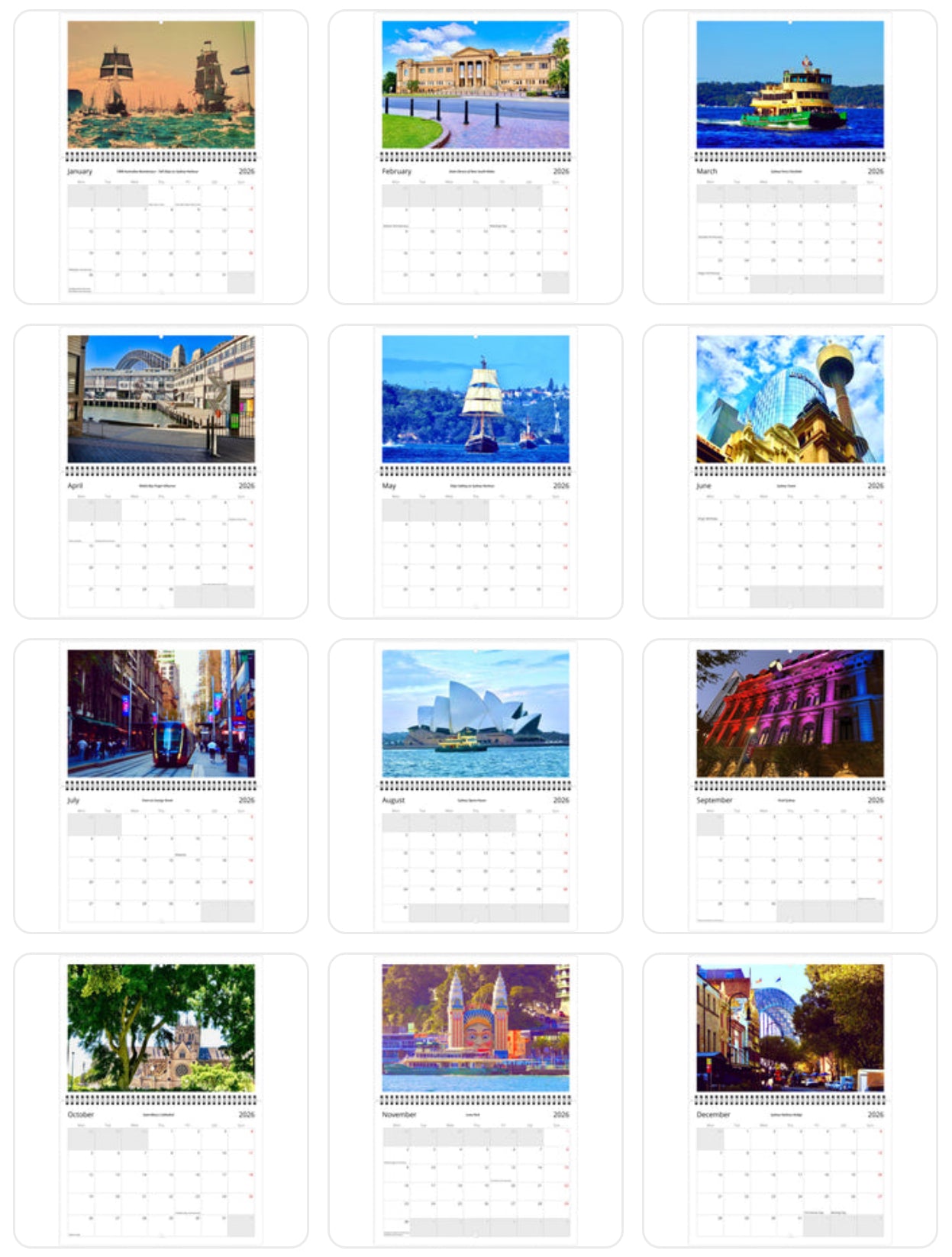 Sydney - Australia 2026 Calendar