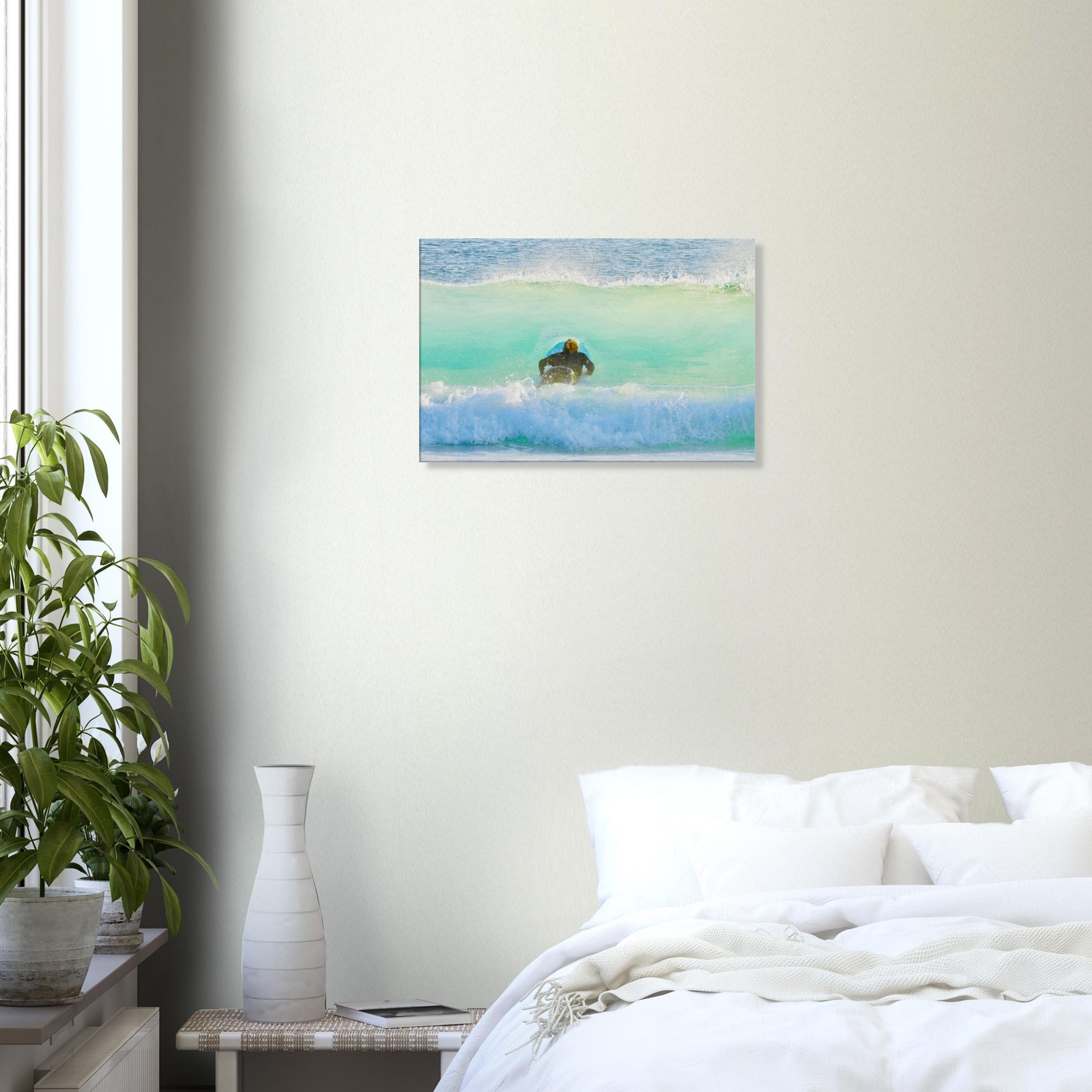 optical illusion, optical illusion nz, hole in a wave, surfing nz, wave nz, surfer nz, surfboard, new zealand, nz, piwaka prints, piwaka prints nz,