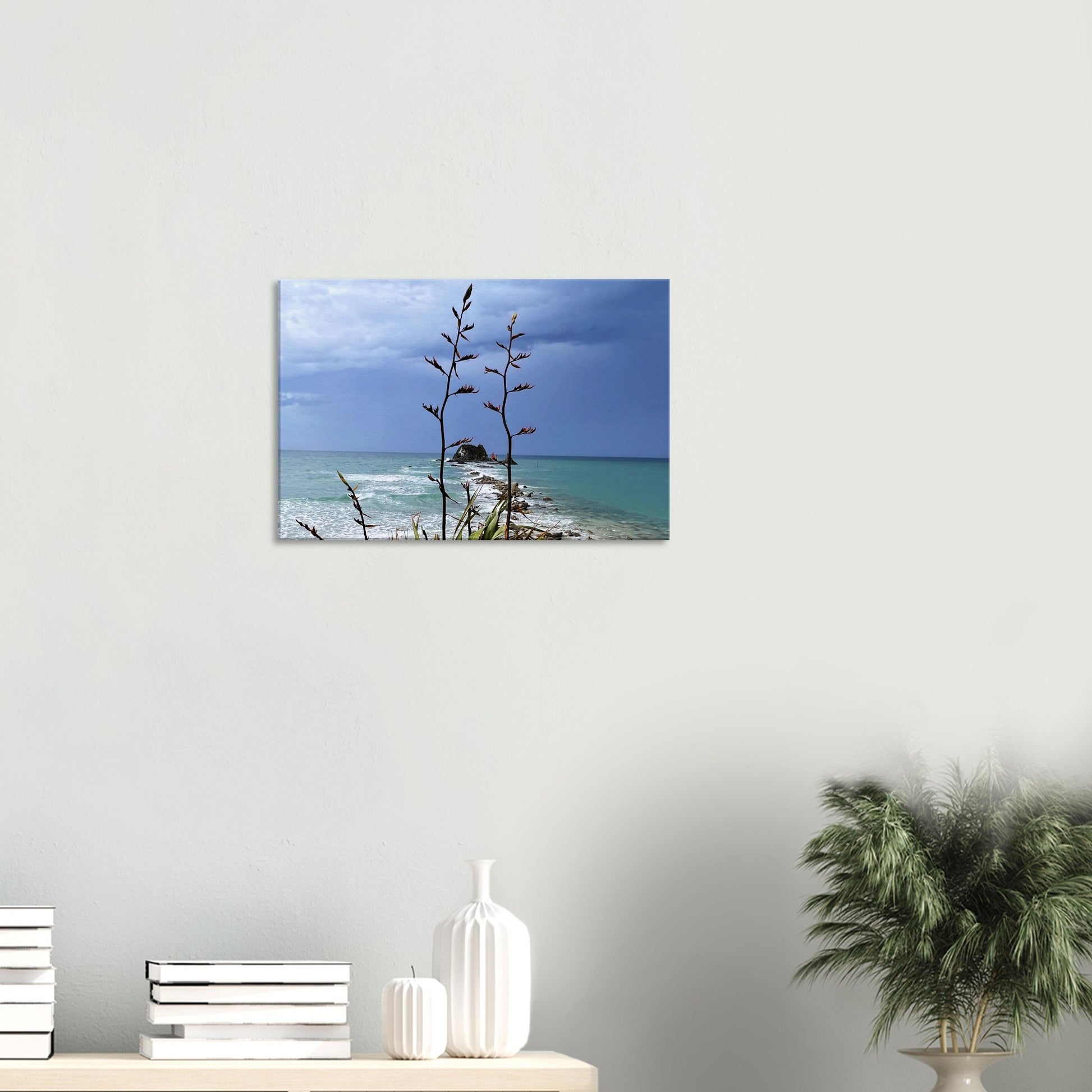 stormy nz, head rock mangawhai, sentinel rock nz, mangawhai heads surf beach nz, mangawhai heads surf beach, mangawhai nz, flax nz, flax, grey nz, moody nz, piwaka prints, piwaka prints nz,