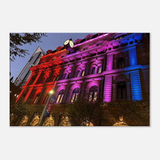 Vivid sydney, sydney, george street, australia, piwaka prints, canvas art, canvas, vivid, red, purple, blue,